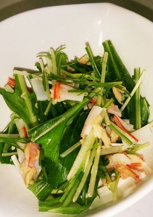簡単！水菜とツナとカニカマサラダ-レシピのメイン写真