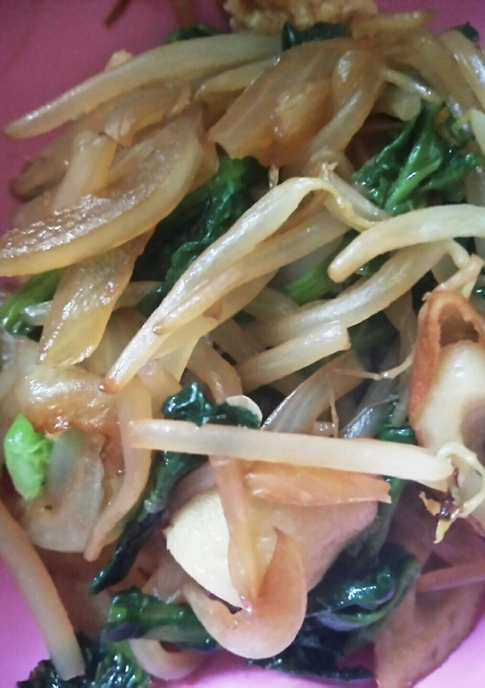 かぶの葉と油揚げともやしの炒め物-レシピのメイン写真