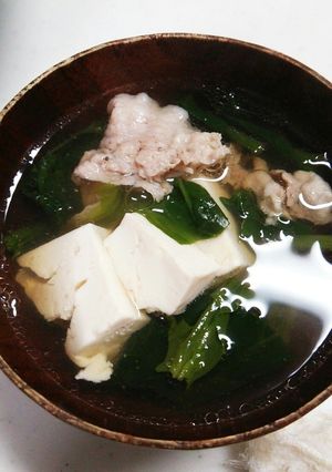 ほうれん草と豚肉のスープ-レシピのメイン写真