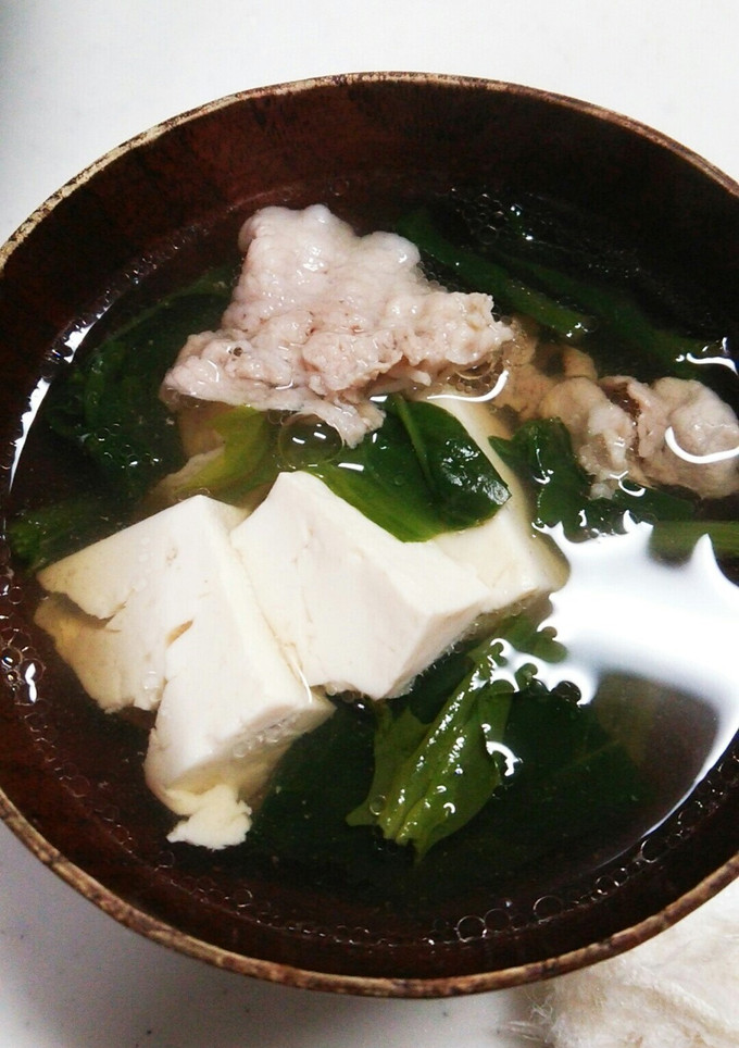 ほうれん草と豚肉のスープ-レシピのメイン写真