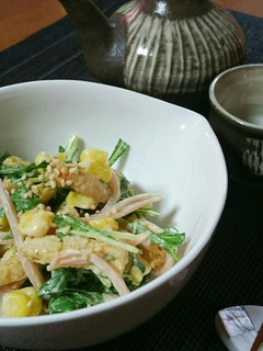 水菜の味噌マヨサラダ-レシピのメイン写真