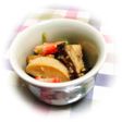 豆苗とエリンギとカニカマの胡麻和え