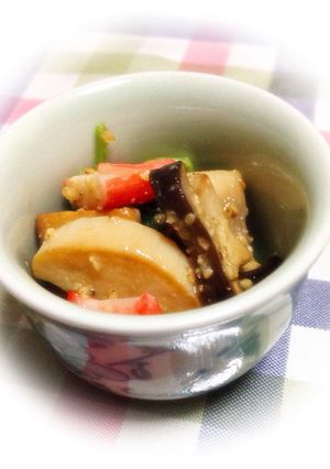豆苗とエリンギとカニカマの胡麻和え-レシピのメイン写真