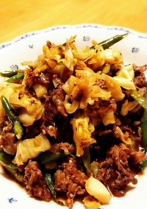 牛肉とキャベツの甘辛炒め♪-レシピのメイン写真