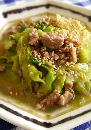 レタスとひき肉のうま塩炒め-レシピのメイン写真