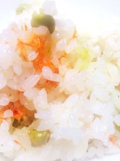 ぴんくがかわいい豆ご飯-レシピのメイン写真