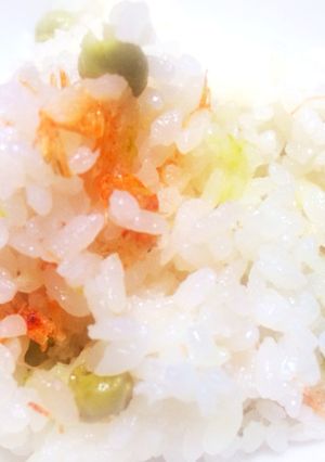 ぴんくがかわいい豆ご飯-レシピのメイン写真