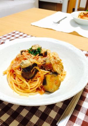 ナスとベーコンのトマトパスタ-レシピのメイン写真