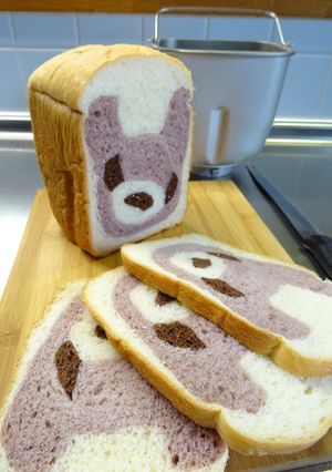 HBで♪ピンクのうさぎちゃん食パン-レシピのメイン写真
