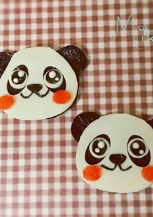 くま型で簡単キャラ弁おかず パンダ-レシピのメイン写真