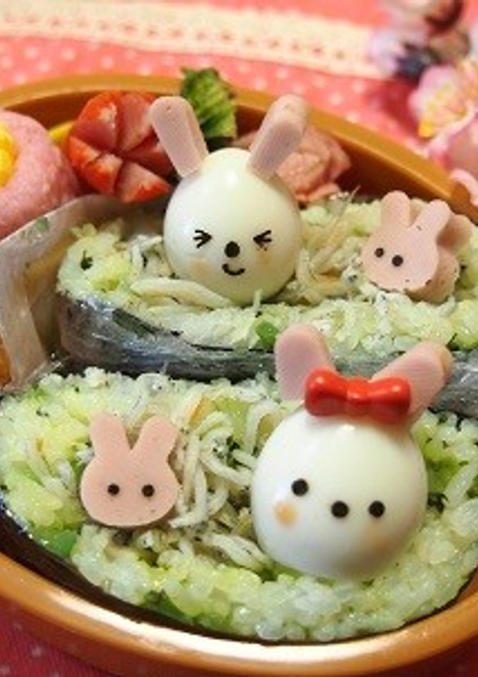 しその実としらすとうずらうさぎのお握らず-レシピのメイン写真