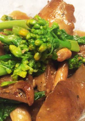 菜の花となめこの炒め物-レシピのメイン写真