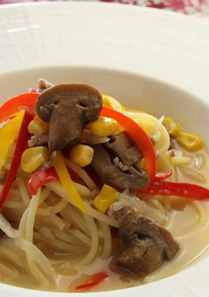 白花豆のクリームパスタ【天狗缶詰】-レシピのメイン写真