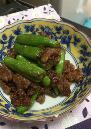 獅子唐と牛肉の山椒味噌炒め-レシピのメイン写真