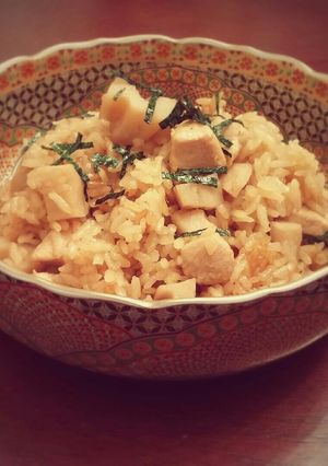 蓮根と鶏肉だけの中華風炊き込みご飯-レシピのメイン写真