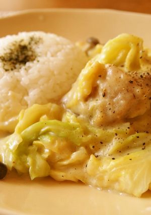 鶏肉と春キャベツの豆乳クリーム*-レシピのメイン写真