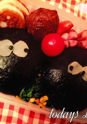 まっくろくろすけキャラ弁-レシピのメイン写真