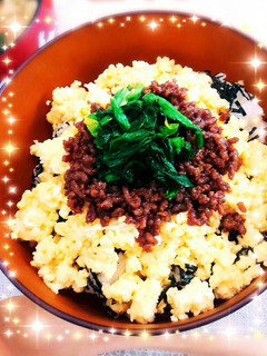 牛ひきのコッテリそぼろ丼-レシピのメイン写真