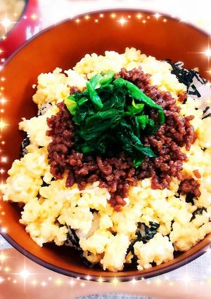 牛ひきのコッテリそぼろ丼-レシピのメイン写真