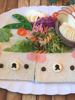 簡単キャラ弁*コリラックマのサンドイッチ-レシピのメイン写真