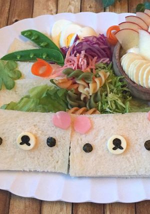 簡単キャラ弁＊コリラックマのサンドイッチ-レシピのメイン写真