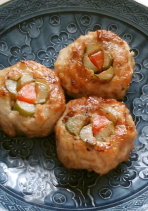 人参&アスパラの花咲くヘルシー豆腐つくね-レシピのメイン写真