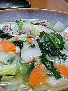 白菜&豚肉&残り野菜で!あったかスープ煮-レシピのメイン写真