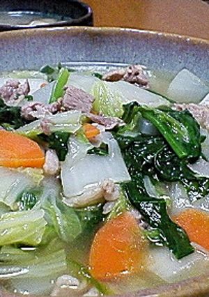 白菜&豚肉&残り野菜で!あったかスープ煮-レシピのメイン写真