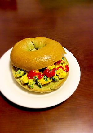 菜の花のチーズエッグベーグルサンド-レシピのメイン写真