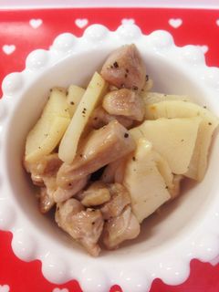 簡単で美味!タケノコと鶏肉の塩炒め!-レシピのメイン写真