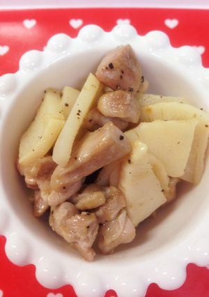 簡単で美味！タケノコと鶏肉の塩炒め！-レシピのメイン写真