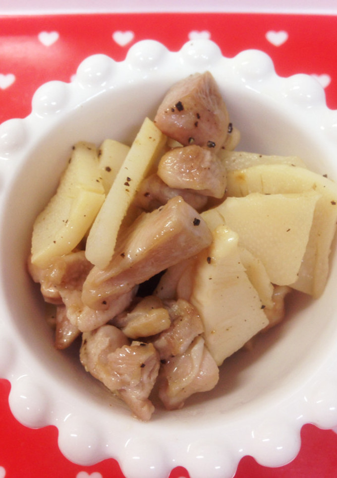 簡単で美味！タケノコと鶏肉の塩炒め！-レシピのメイン写真
