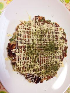 新玉ねぎの葉のもっちもちなお好み焼き♬-レシピのメイン写真