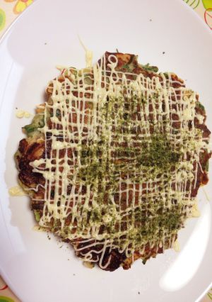 新玉ねぎの葉のもっちもちなお好み焼き♬-レシピのメイン写真