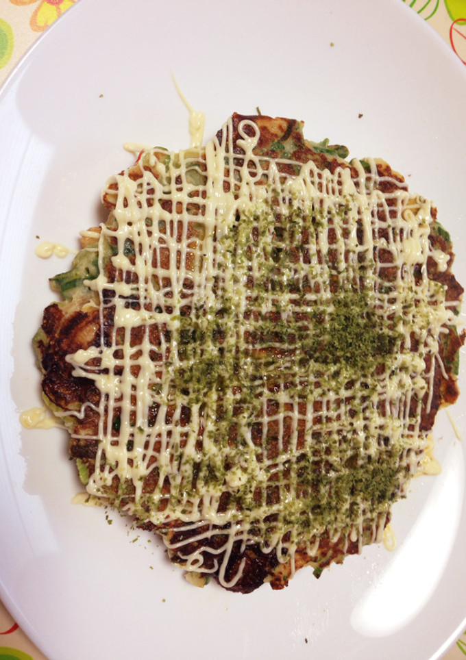 新玉ねぎの葉のもっちもちなお好み焼き♬-レシピのメイン写真