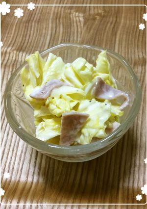 春キャベツとハムの給食風サラダ-レシピのメイン写真