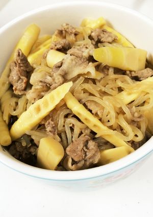 細竹と糸コンと豚肉の炒め煮-レシピのメイン写真