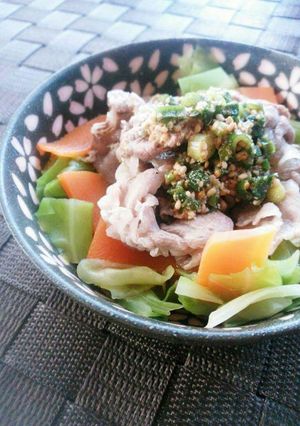超簡単!!甘酢のネギ胡麻ダレon豚バラ☆-レシピのメイン写真