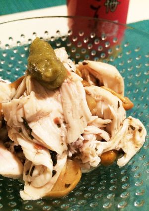 5分で出来る。鶏ささみとなめこ和え〜梅〜-レシピのメイン写真