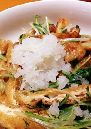 簡単☆水菜と油揚げの焼きサラダ-レシピのメイン写真