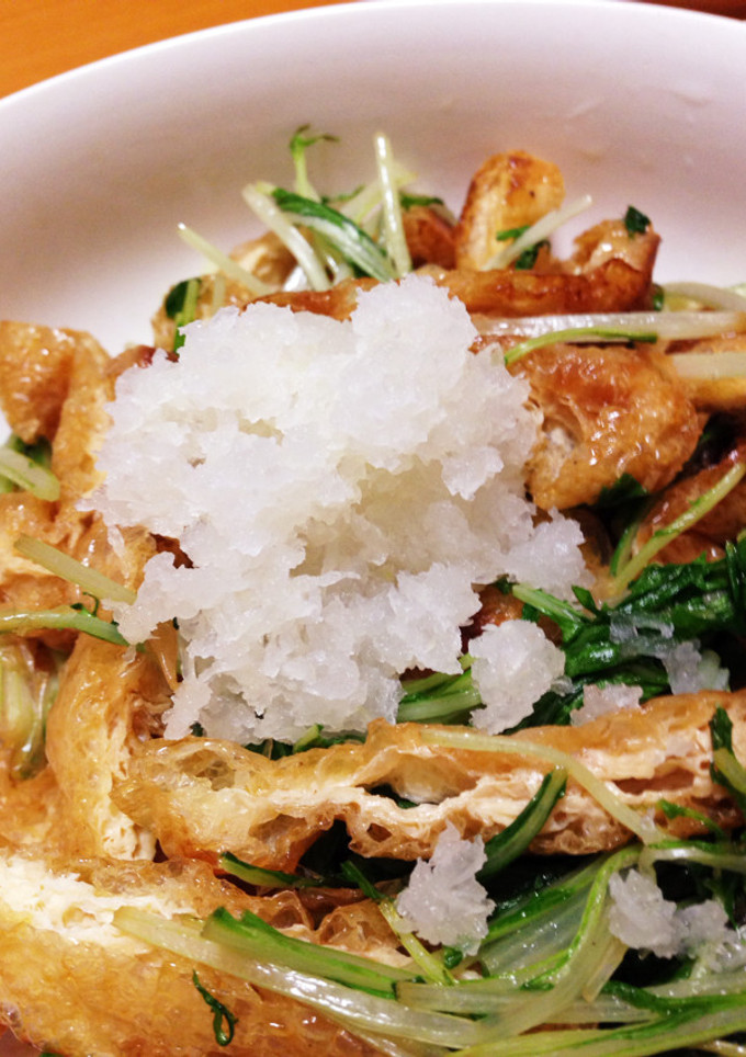 簡単☆水菜と油揚げの焼きサラダ-レシピのメイン写真