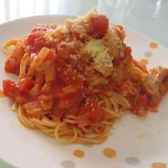 รูปของ 簡単☆鶏肉のとろ～り♪トマトチーズパスタ