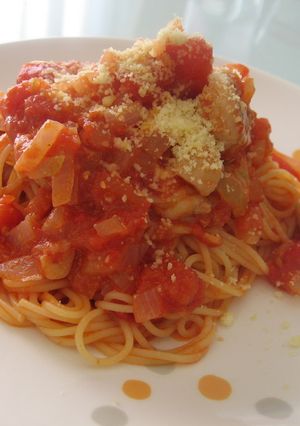 簡単☆鶏肉のとろ～り♪トマトチーズパスタ-レシピのメイン写真