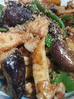 簡単♪なすと豚肉の甘辛味噌炒め♡-レシピのメイン写真