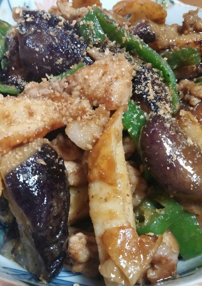 簡単♪なすと豚肉の甘辛味噌炒め♡-レシピのメイン写真