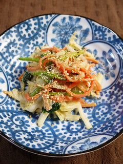簡単副菜♪白菜ほうれん草の胡麻味噌和え-レシピのメイン写真