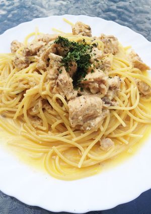 料理男子のサーモンクリームパスタ-レシピのメイン写真