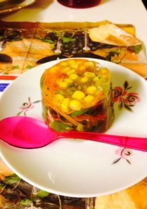 10分で野菜のゼリー寄せ→持ち運ぶスープ-レシピのメイン写真