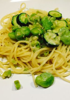 空豆とズッキーニのパスタ☆夏の風味満載♪-レシピのメイン写真