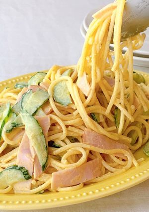 【家つま】カレー風味のスパゲティサラダ♪-レシピのメイン写真